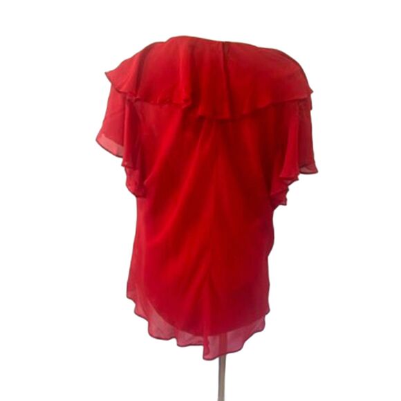 J.Crew Red Ruffled Blouse V-Neck Layered NEW NWT Plus Size 2X - Picture 3 of 11